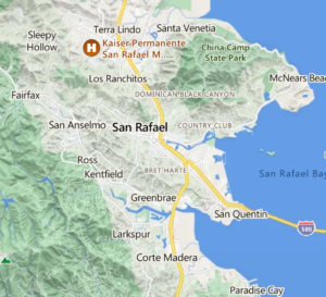 a map of the San Rafael area / Marin